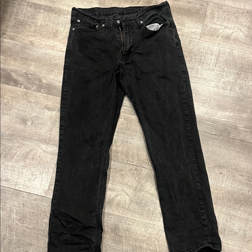 Levi's Men's Dark Black Straight Jeans